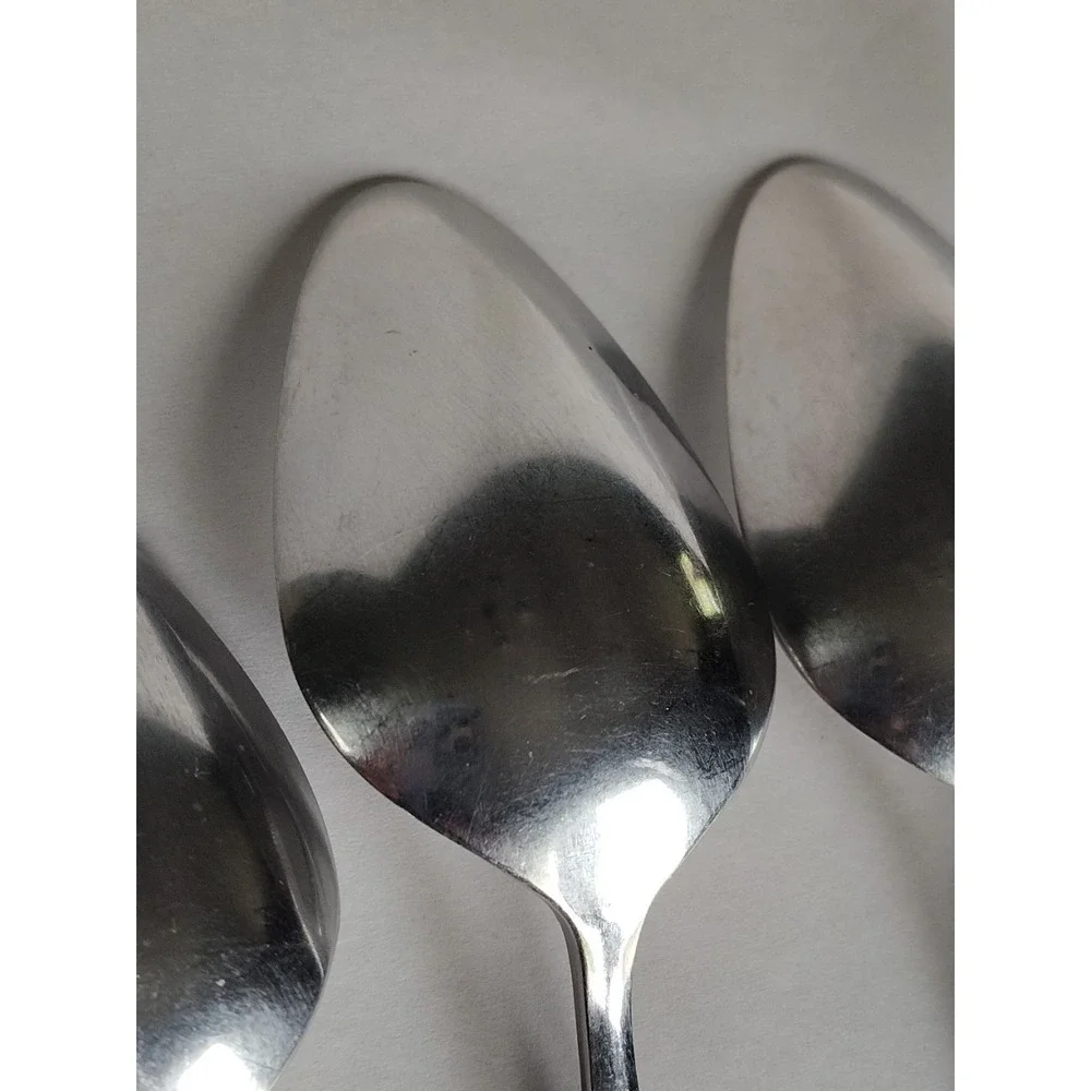 Bamboo Stainless Steel Tablespoons Spoons & Teaspoon Made In Korea Lot Of 5